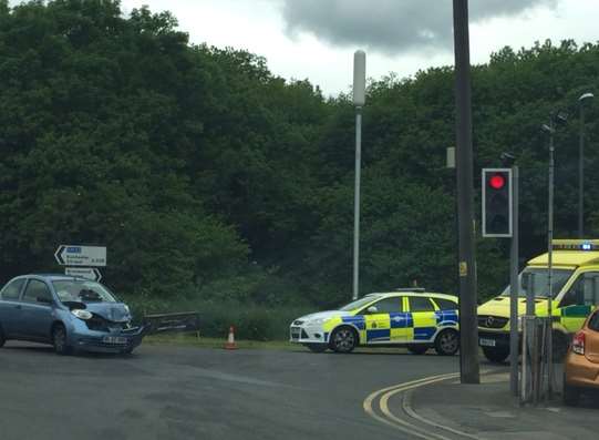 The crash happened at the junction between Gravesend Road and Pear Tree Lane