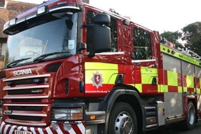 Fire crews were called to cut the woman free