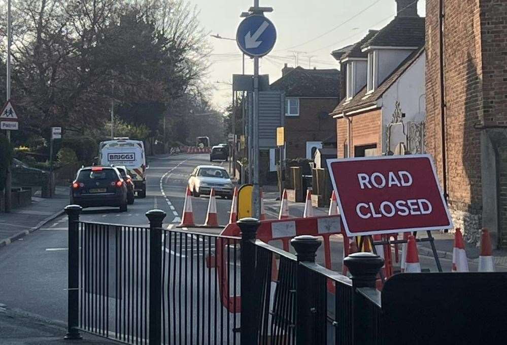 Part of London Road in Deal is closed as SGN undergo emergency gas repairs. Picture: Aimee Spencer