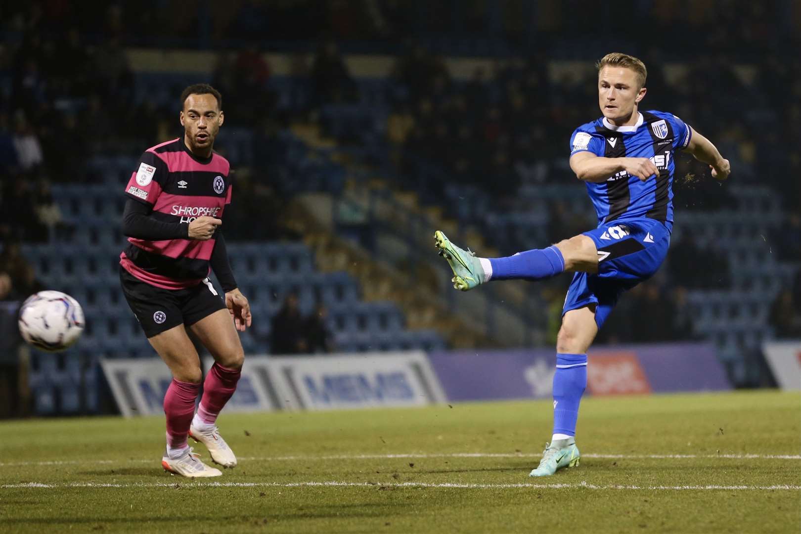 Gillingham captain Kyle Dempsey in action on Saturday Picture: KPI