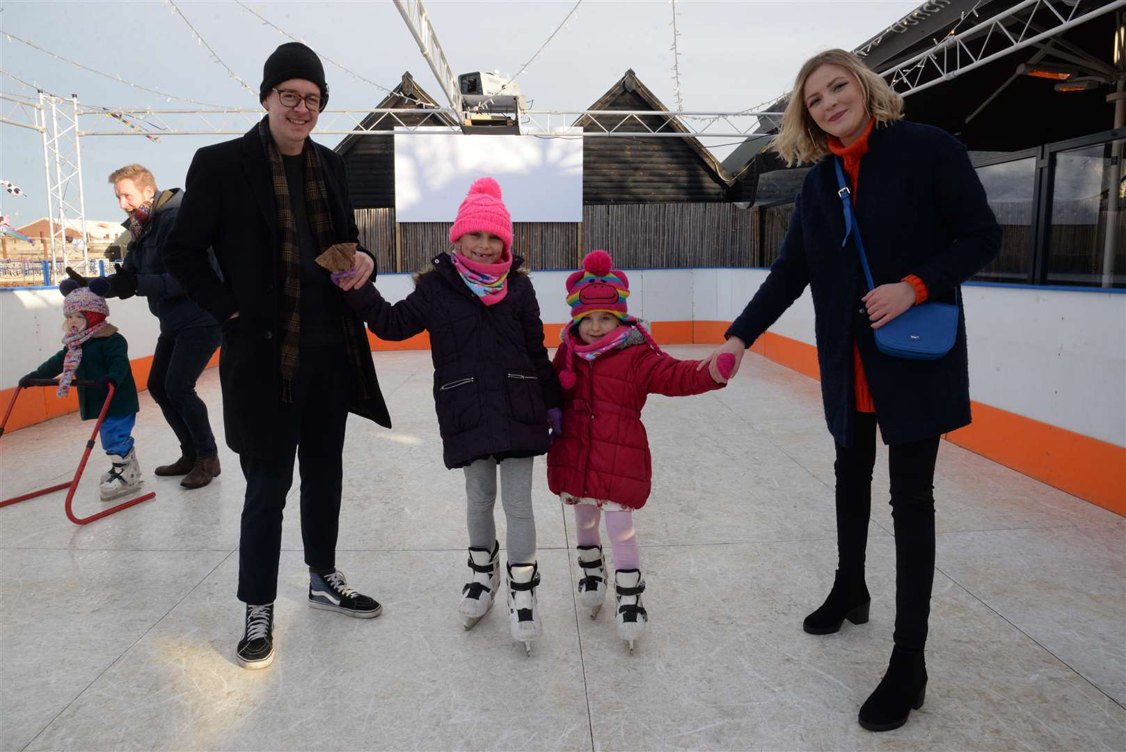 A family enjoys ice skating during last year's WhitSparkle Christmas Celebration in Whitstable Harbour