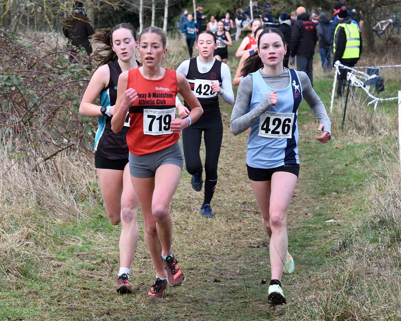 No.719 Beth Palmer and No.426 Ellie Lewis racing for Maidstone in the senior and Bromley in the intermediate class respectively. Picture: Simon Hildrew
