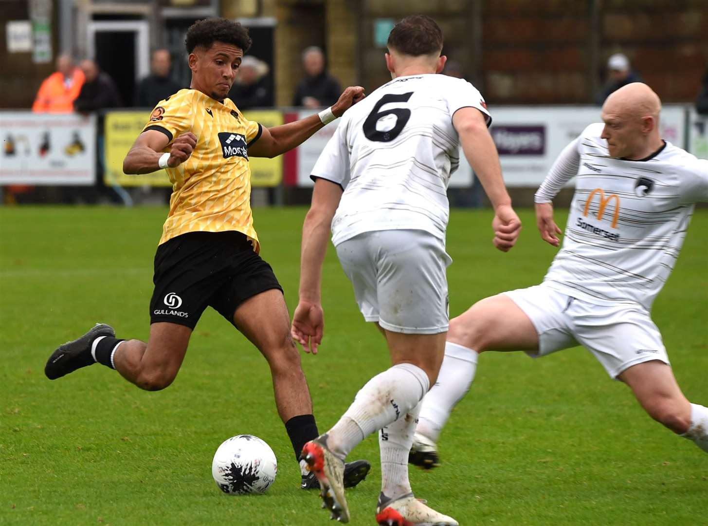 Maidstone United forward Sol Wanjau-Smith in action during the 1-1 National League South draw at Weston. Picture: Steve Terrell