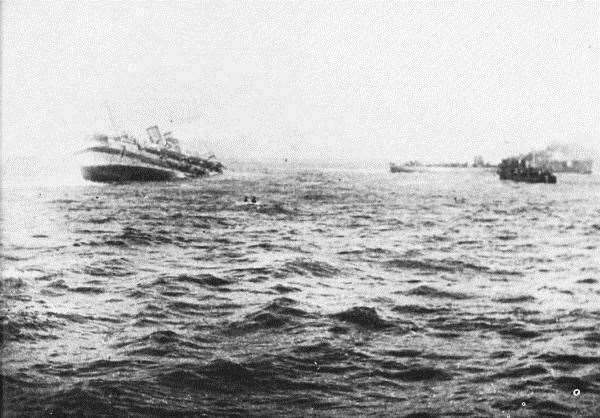 More than 400 troops were on board Anglia when she struck a mine near Folkestone and sank within 15 minutes with 134 people losing their lives