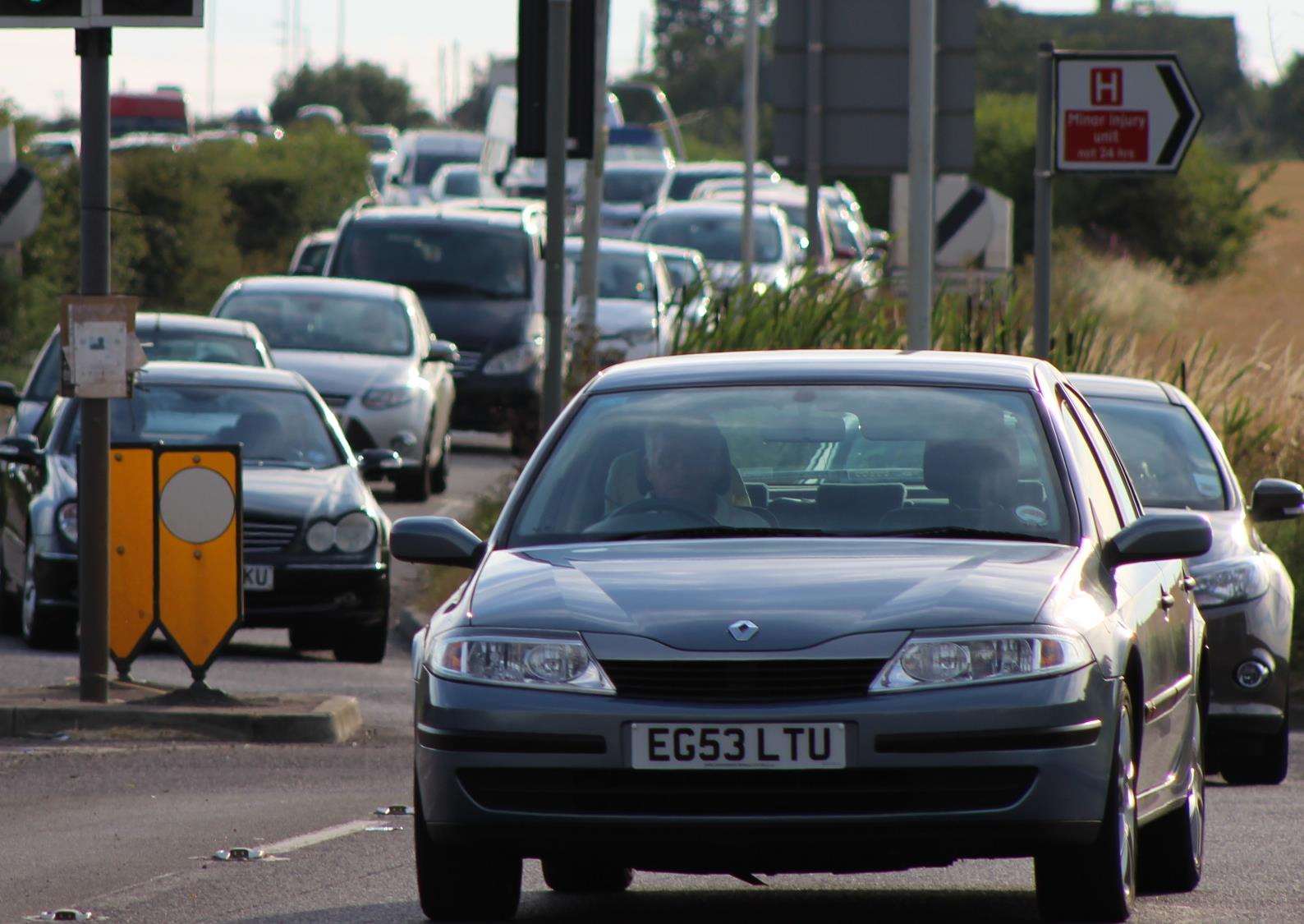 Delays are building after a crash on the Lower Road, at the junction with Barton Hill Drive. Stock image