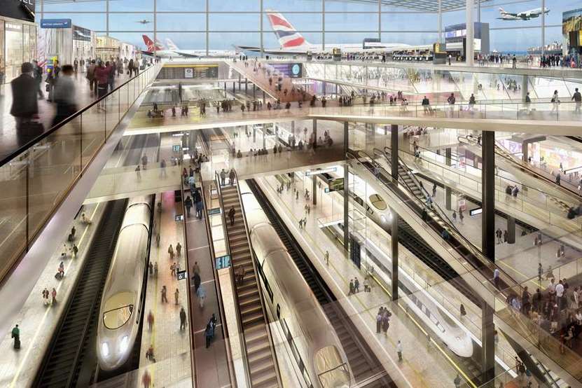 Lord Foster's vision for the airport transport system. Picture: Foster and Partners