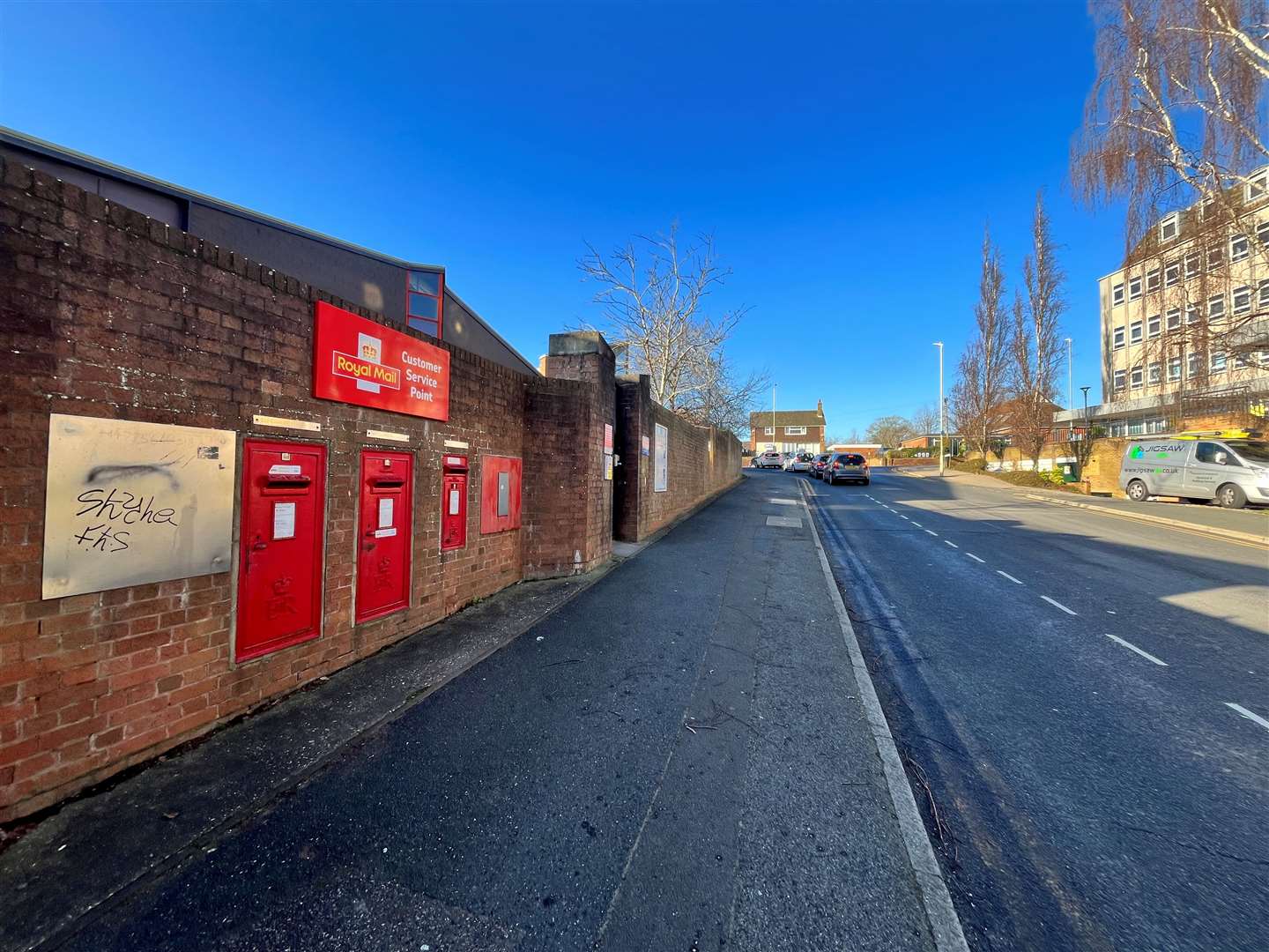 Parking bays have been installed outside Ashford’s Royal Mail sorting office in Tannery Lane