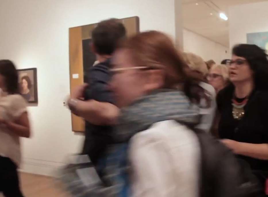 Gallery goers were said to be panicked during the prank. Picture: SWNS