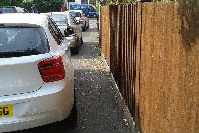 Daren Payne is fed up with cars parking on the pavements