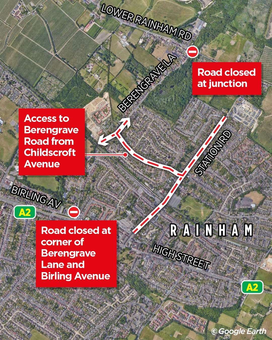 The diversion along Station Road and Childscroft Avenue