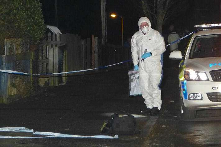 Forensics officers in Wood Avenue, Folkestone. Picture @Kent_999s