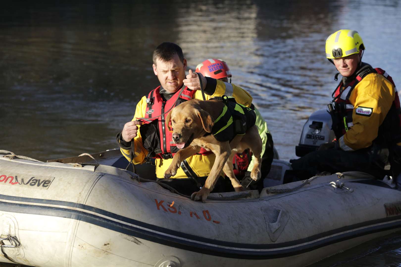 Search teams on the River Medway