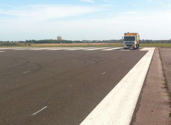 White lines were painted at Manston in readiness for Operation Stack
