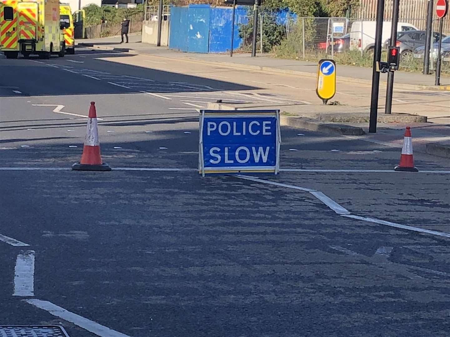 Police have closed the road