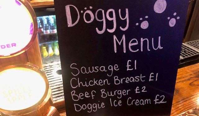 I’m not sure what portions are served, but everything on the doggy menu looked very reasonably priced
