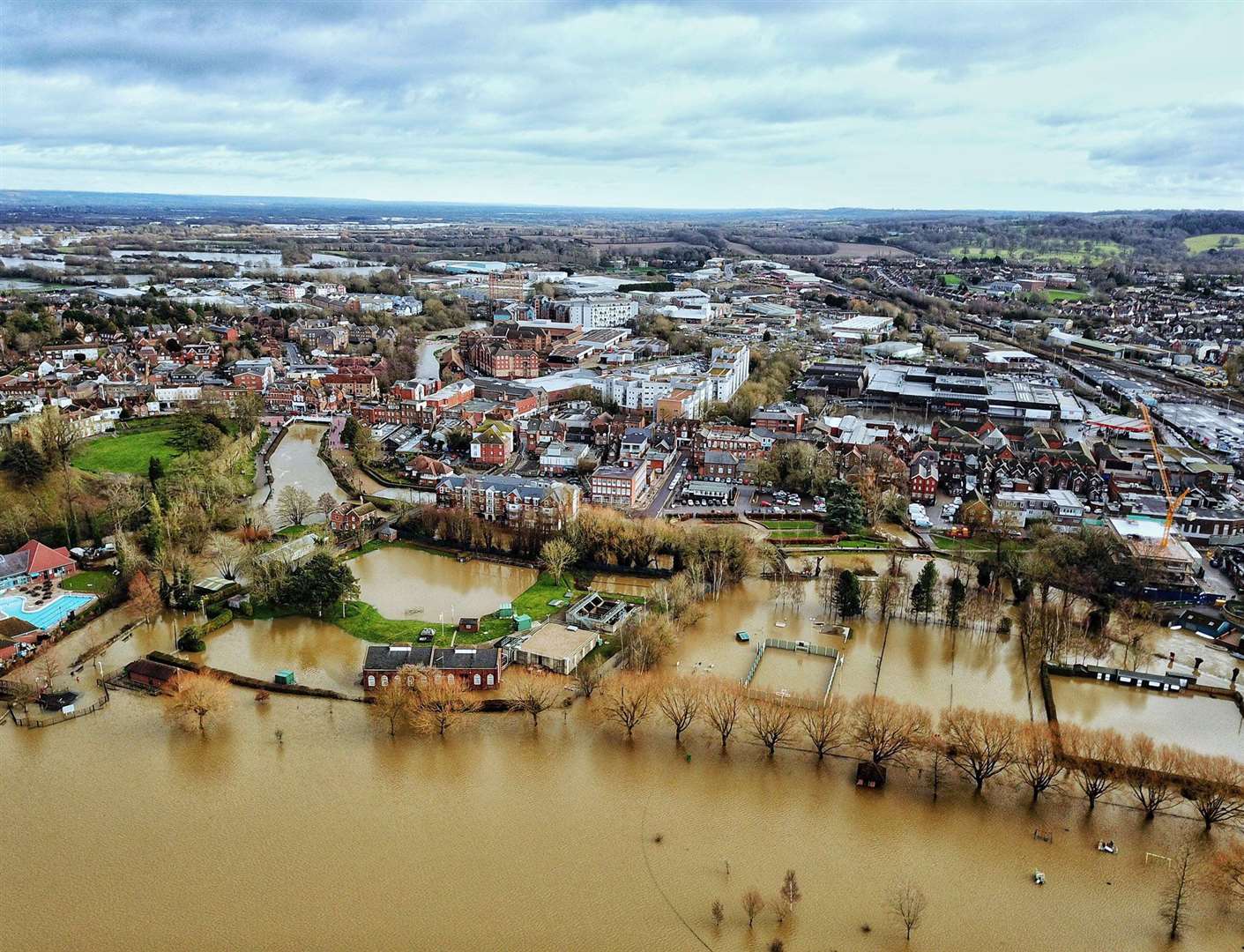 There was widespread flooding in Tonbridge in December 2019