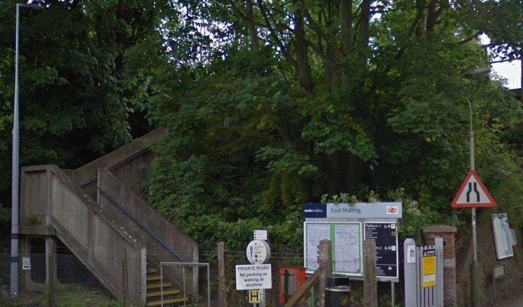 Police were called after a man climbed a lamppost at East Malling station (2222732)