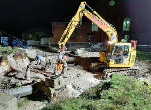 Water board staff are working day and night to solve the problem. Image from Southern Water