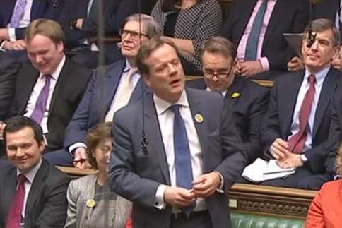 Dover MP Charlie Elphicke in Parliament today.