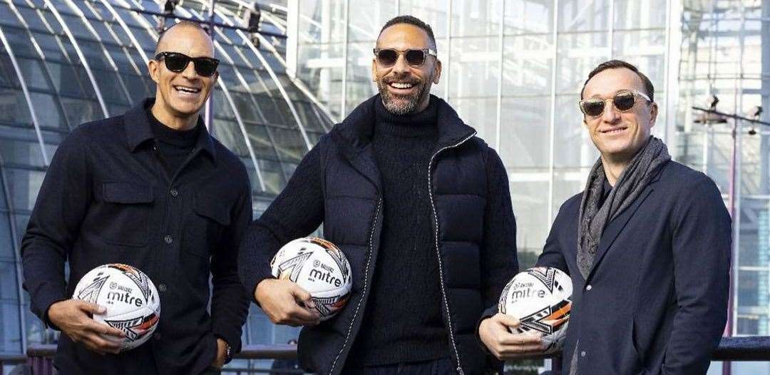Bobby Zamora, Rio Ferdinand and Mark Noble on a previous visit to Bluewater to announce the Ballerz dome. Picture: Ballerz