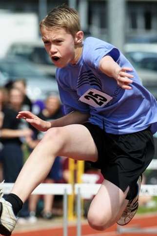 A hurdler in action during the Kent School Games in 2012