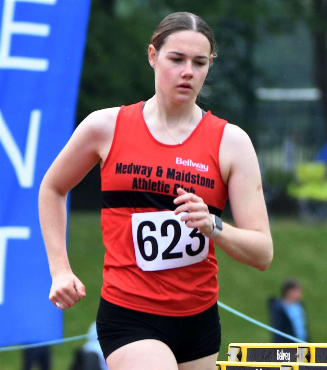 Katie Stringer of M&M won the under-20 women's 3,000m walk for the home club. Picture: Barry Goodwin (56699549)
