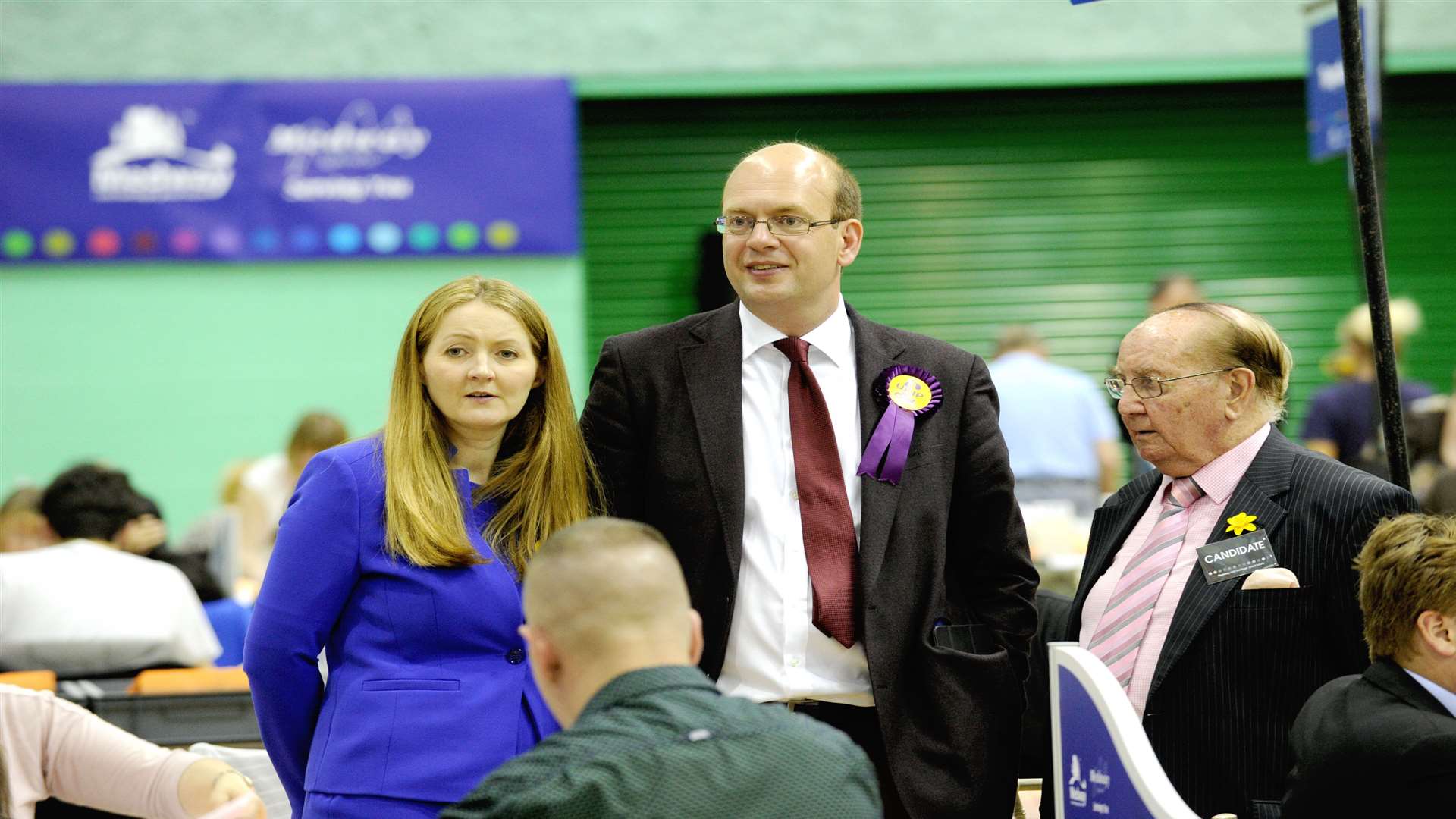 New Ukip councillor Catriona Brown-Reckless with her husband, former MP Mark Reckless and Ukip candidate Tom Mason