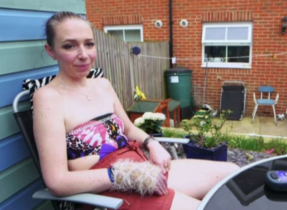 Katherine Rees, pictured, was scammed by so-called friend Elena Jeffery. Picture: Channel 5