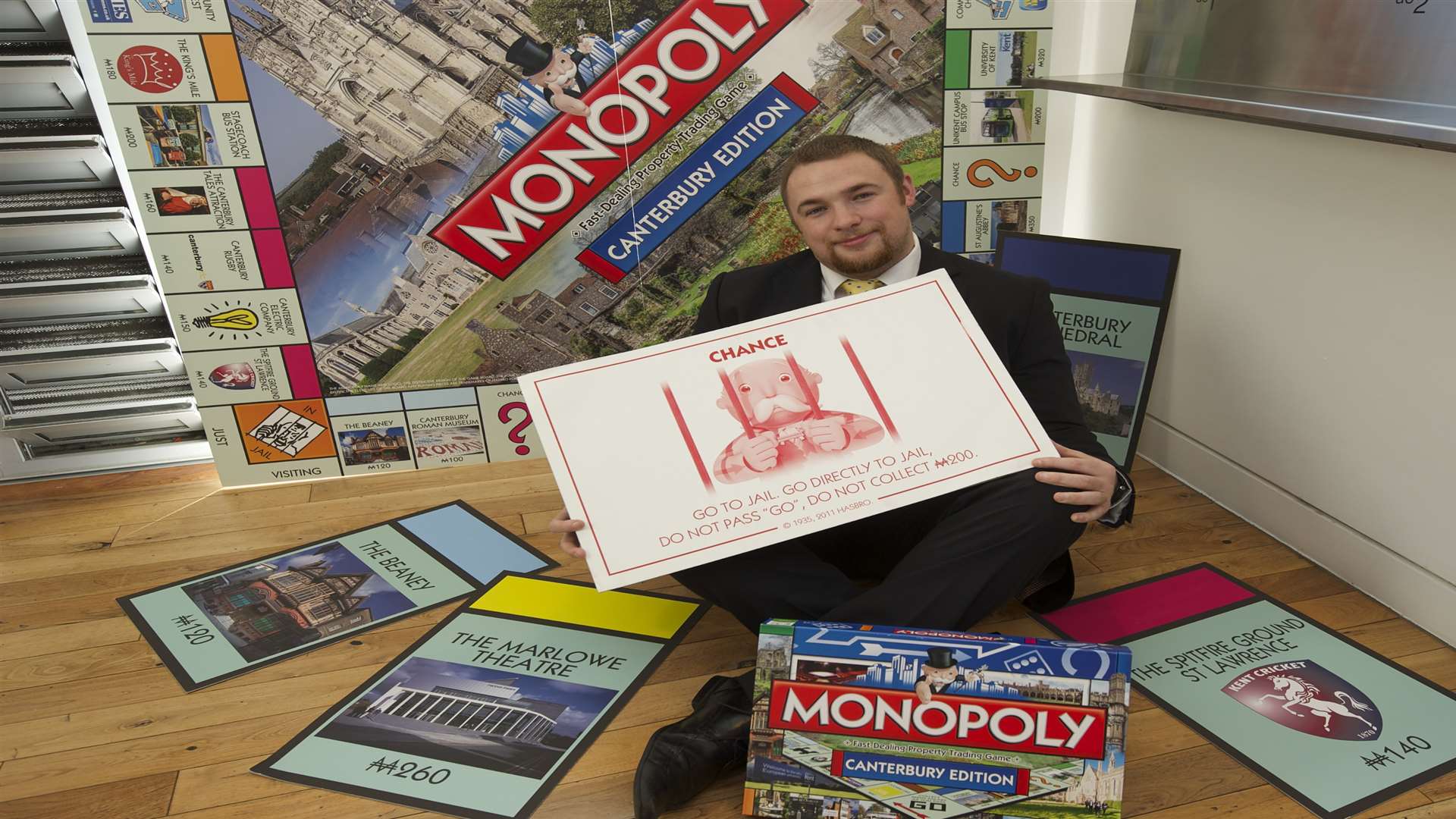 Monopoly manager Robert Osborne with the revised board. Picture: Andy Payton