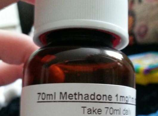 A bottle of methadone. Stock image