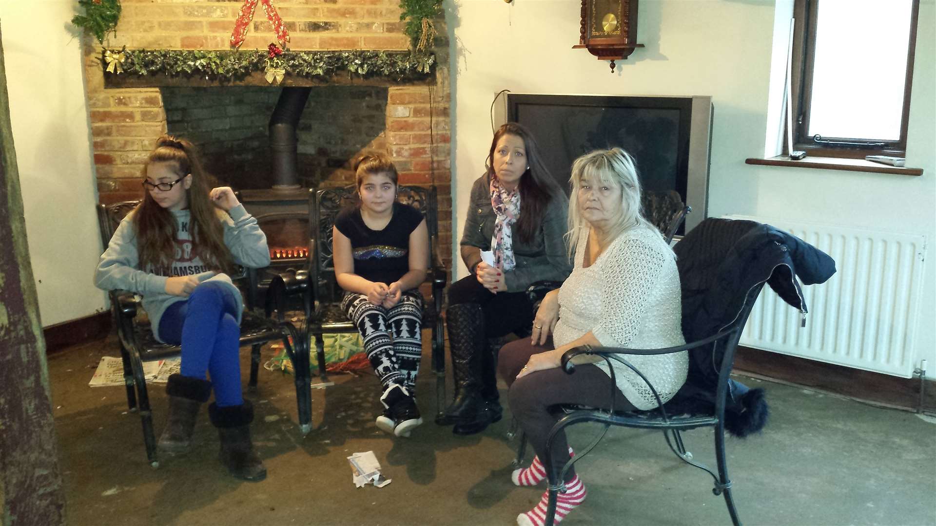 Left to Right: Louise Wenham, 13, Maisie Wenham, 11, Kay Gudgeon, 32, and Celia Gudgeon, 68 in Yalding