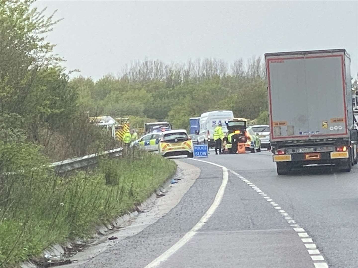 The A20 is currently closed. Photo: Steve Salter
