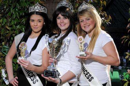 The Sheppey carnival court, from left Mica Shufflebotham, 15, queen Laura Golding, 18, and Joanne Strudwick, 16.
