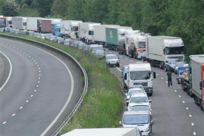 Tailbacks after death on the A2