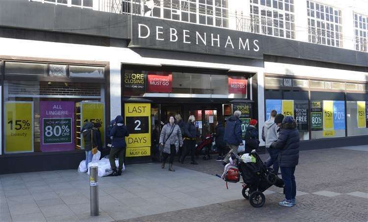 Folkestone Debenhams was one of many around the county to close as the department store went bust