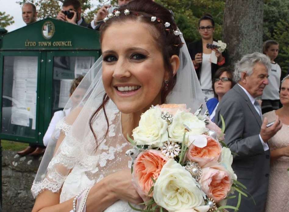 Samantha Hollands on her wedding day in September 2014