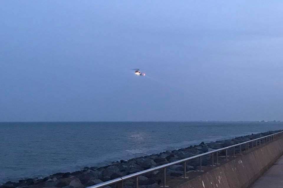 Coastguard teams, lifeboat crew and the search and rescue helicopter were launched. Picture: Dungeness Coastguard