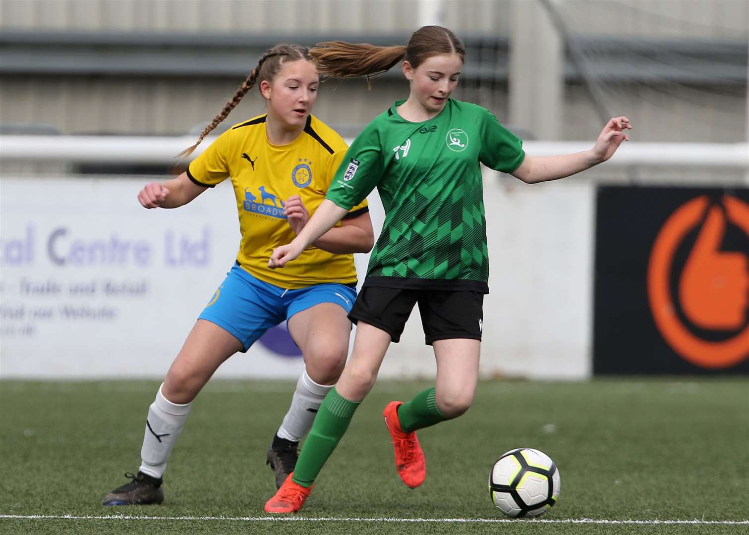 Action from the Kent Merit Under-13 Girls Cup Final between Rising Stars and Langton Green. Picture: PSP Images