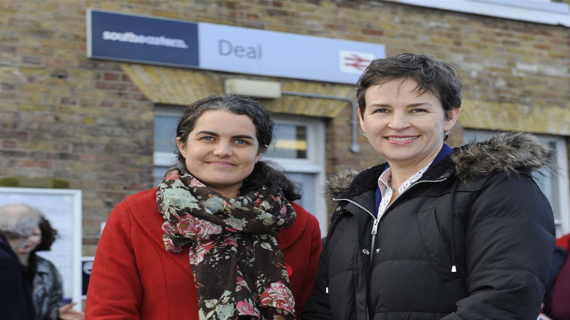 Labour's Clair Hawkins and secretary of state for transport Mary Creagh talking to commuters at Deal train station last year
