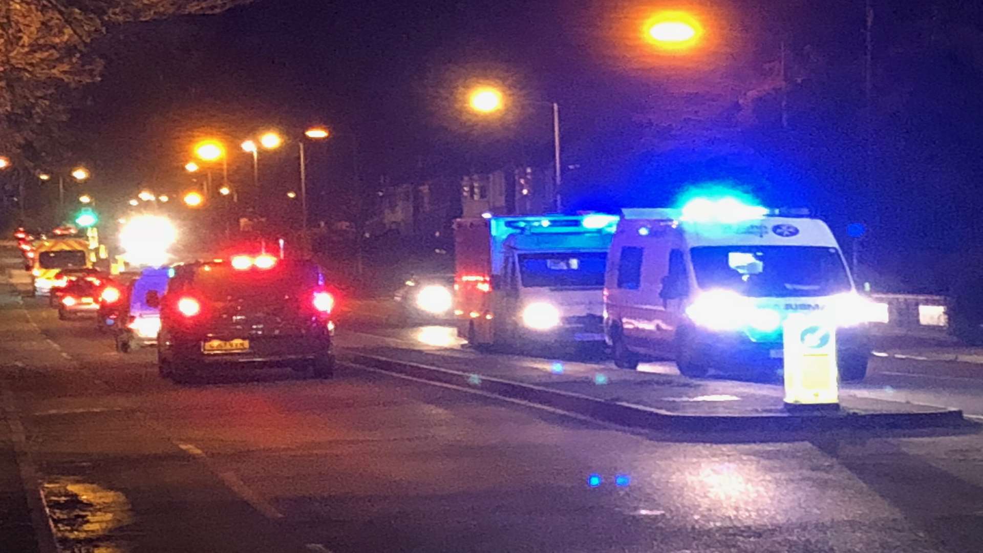 Ambulances at the scene. Picture: Steve Salter