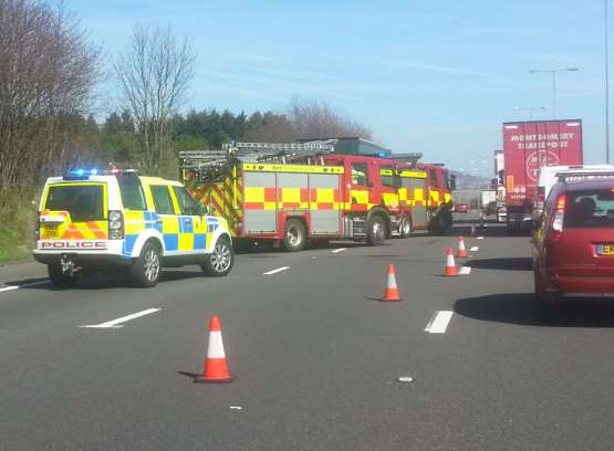 Emergency services were called to deal with the accident. Picture: Martyn Kent