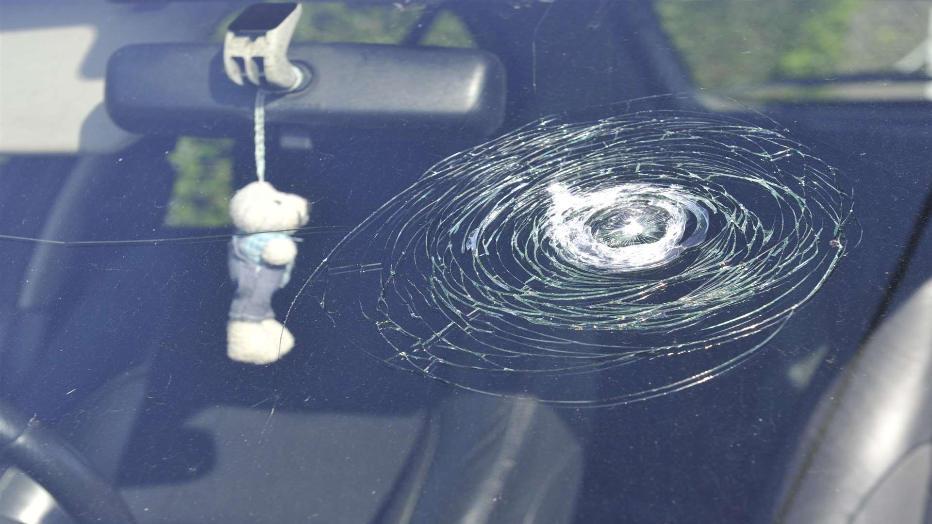 The damage done to the windscreen. Picture: Tony Flashman