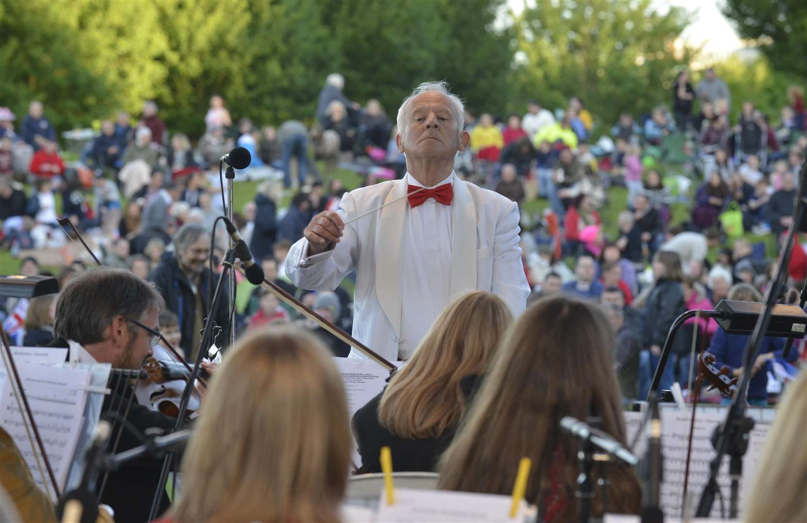 John Georgiadis leads the orchestra at Proms in the Park Picture: Martin Apps