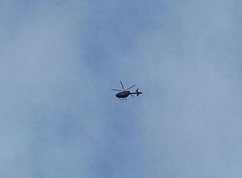 Police helicopter in the Tilmanstone, Eythorne and Elvington area. Picture: Jamie Fox