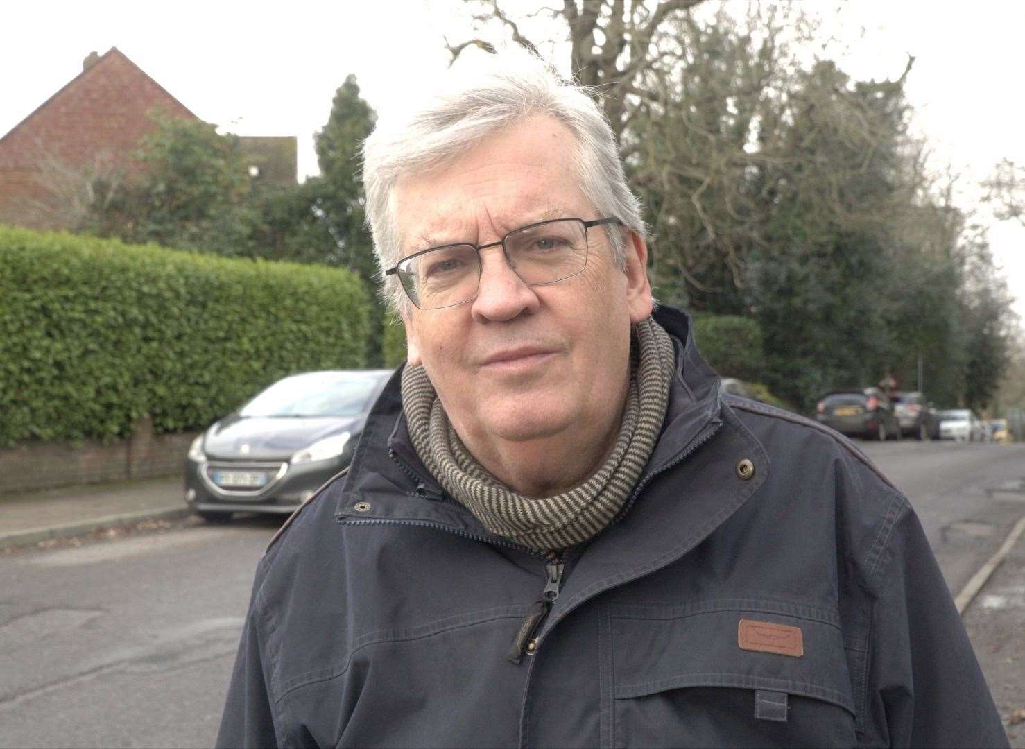 Councillor David Ward has been campaigning about Tenterden’s pothole crisis for more than a year