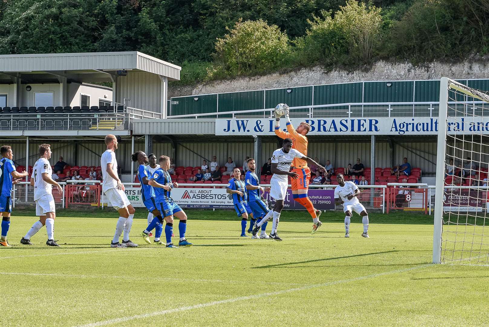 Action from Dover's pre-season friendly with Gillingham. Picture: Alan Langley