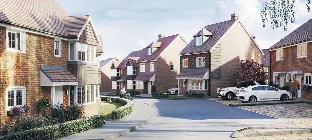 A CGI showing how one of the streets on the estate is planned to look