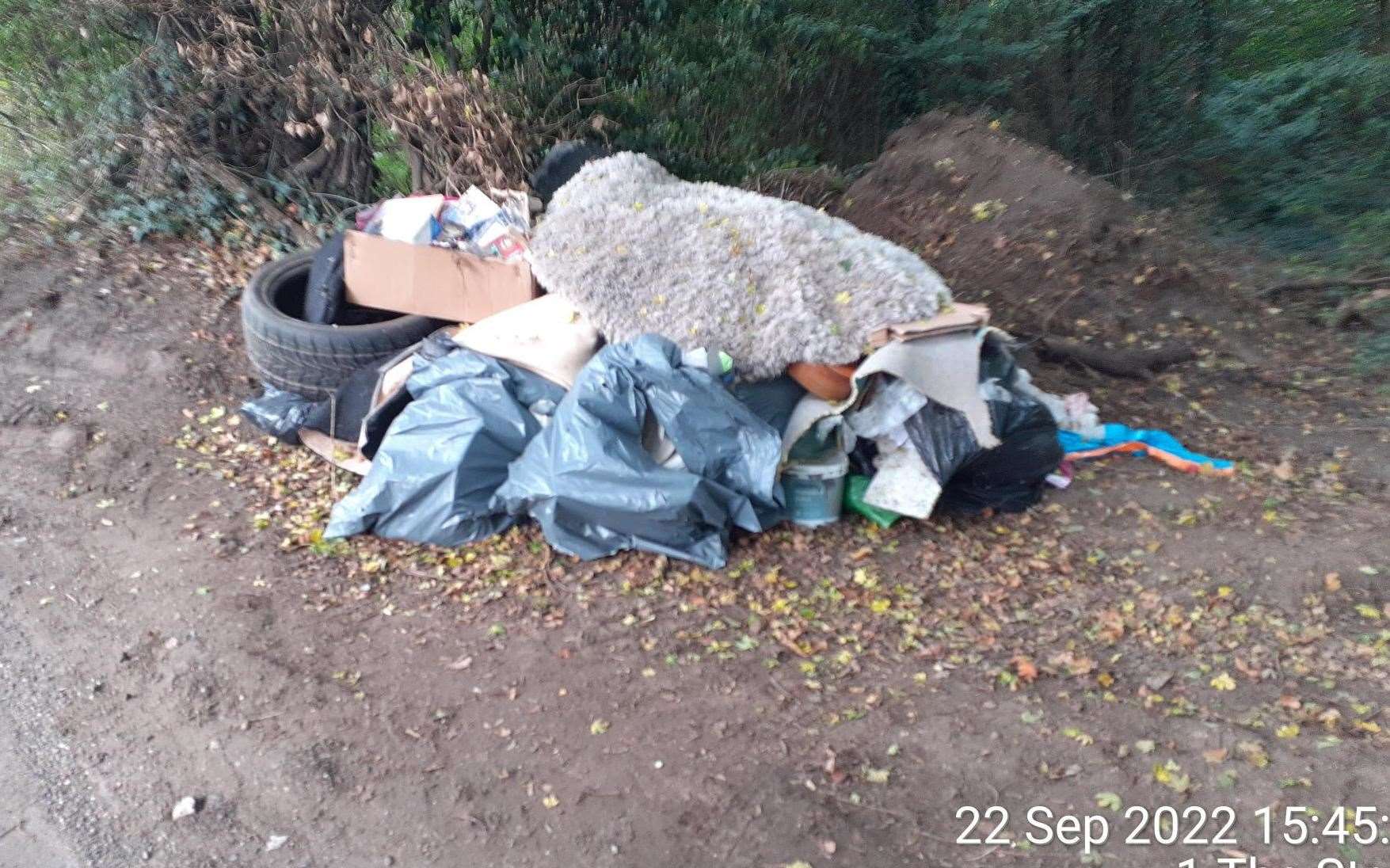 This pile contains tyres, carpets, and other large objects. Picture: Swale Borough Council