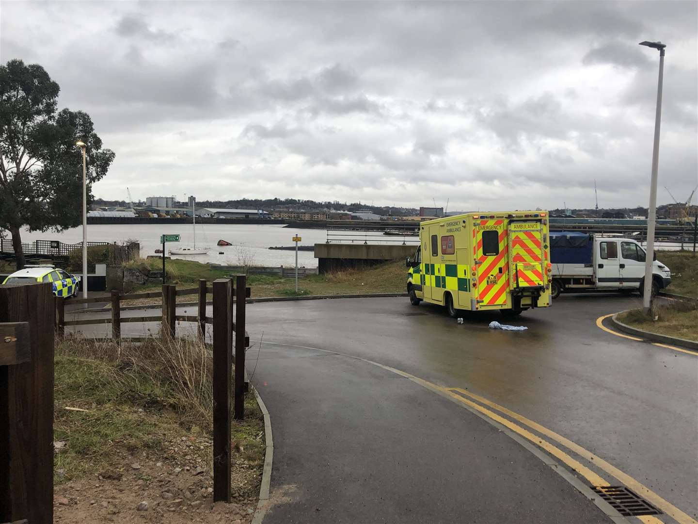 Police and paramedics were spotted outside The Boat House