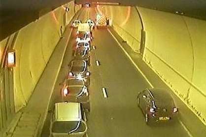 Roundhill Tunnels were closed over concerns for a pedestrian. Picture: Highways Agency via @Kent_999s